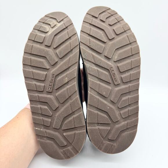 L.L. Bean Stonington Black Leather Slip On Flat Loafers Size 8.5 Minimal Office - Picture 10 of 12